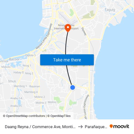 Daang Reyna / Commerce Ave, Montinlupa City to Parañaque City map