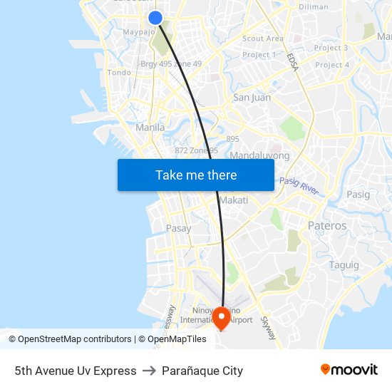 5th Avenue Uv Express to Parañaque City map