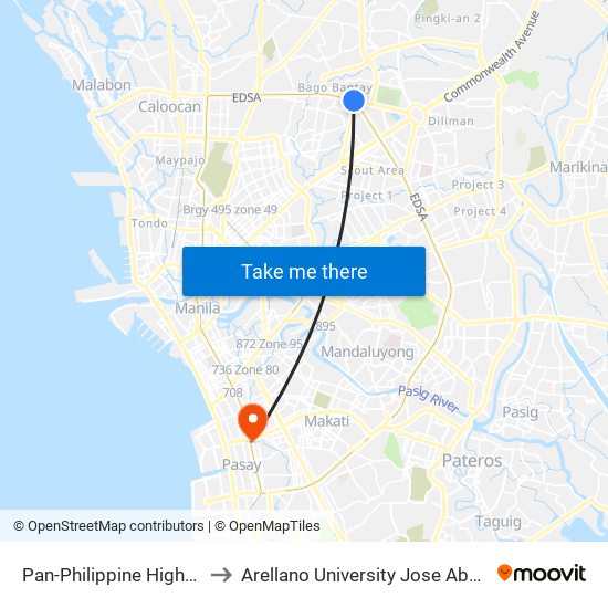 Pan-Philippine Highway, 978 to Arellano University Jose Abad Campus map