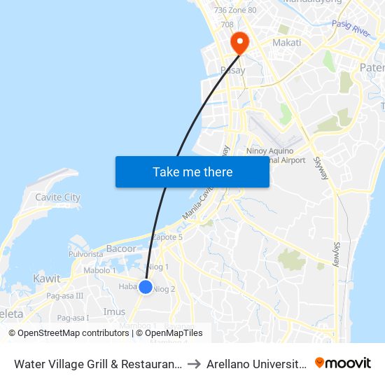 Water Village Grill & Restaurant, Water Village Grill & Restaurant to Arellano University Jose Abad Campus map