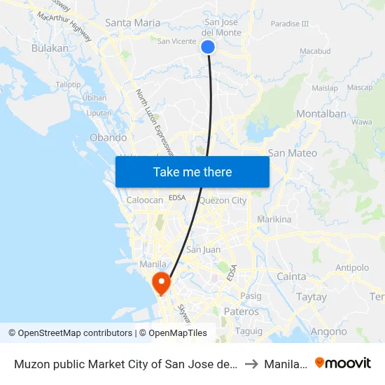 Muzon public Market City of San Jose del Monte Manila to Manila Zoo map