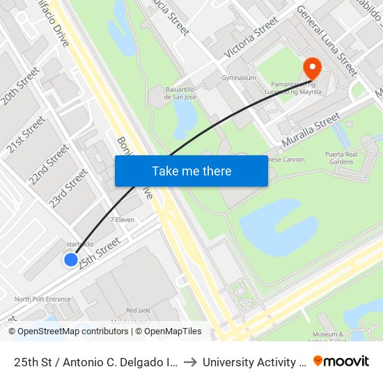 25th St / Antonio C. Delgado Intersection, Manila to University Activity Center - PLM map