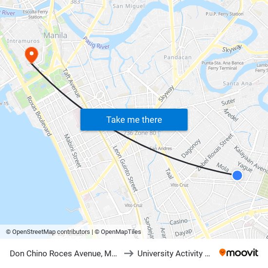 Don Chino Roces Avenue, Makati City, Manila to University Activity Center - PLM map