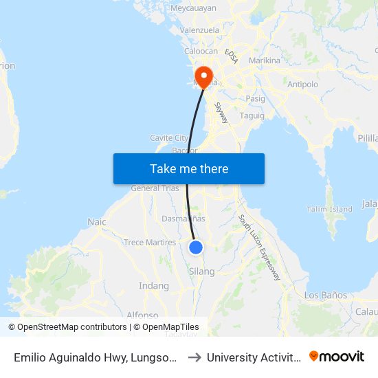 Emilio Aguinaldo Hwy, Lungsod Ng Dasmariñas, Manila to University Activity Center - PLM map