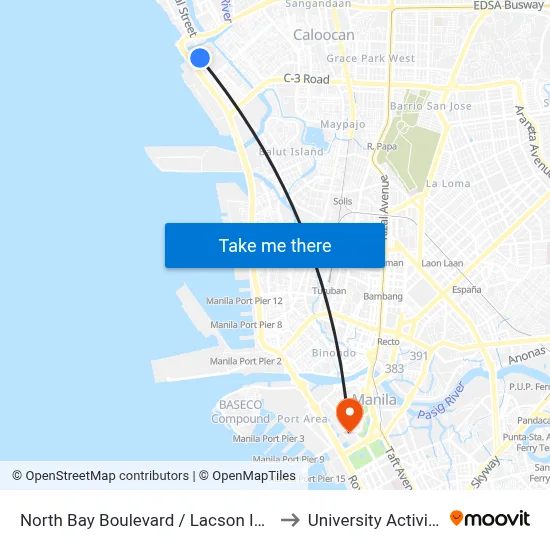 North Bay Boulevard / Lacson Intersection, City Of Navotas to University Activity Center - PLM map