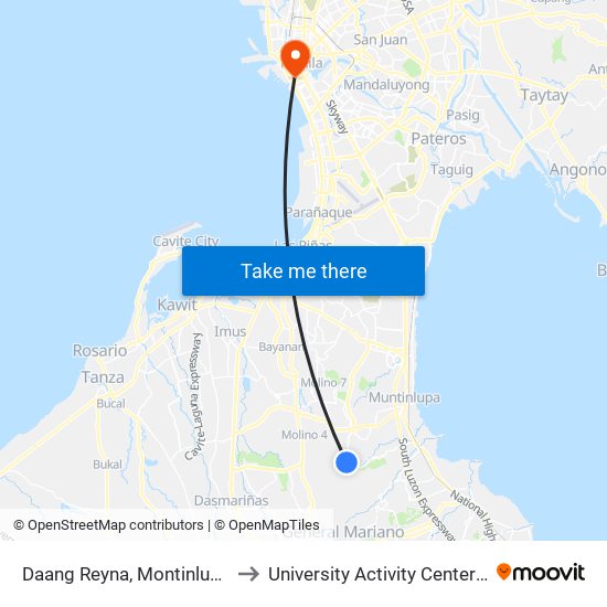 Daang Reyna, Montinlupa City to University Activity Center - PLM map