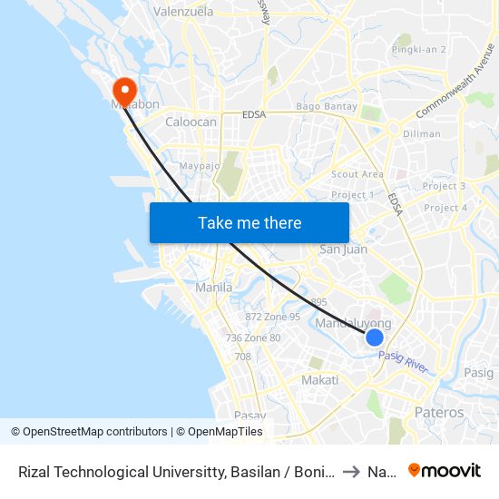 Rizal Technological Universitty, Basilan / Boni Avenue, Mandaluyong City, Manila to Navotas map