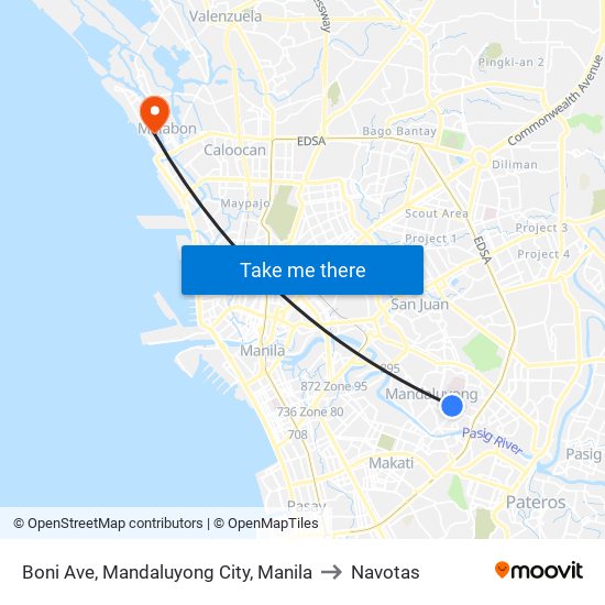 Boni Ave, Mandaluyong City, Manila to Navotas map