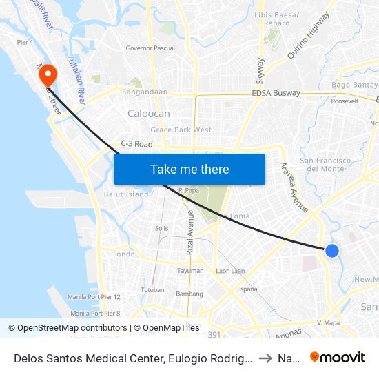Delos Santos Medical Center, Eulogio Rodriguez Sr. Ave, Quezon City, Manila to Navotas map