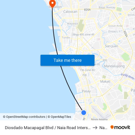 Diosdado Macapagal Blvd / Naia Road Intersection, Lungsod Ng Pasay, Manila to Navotas map