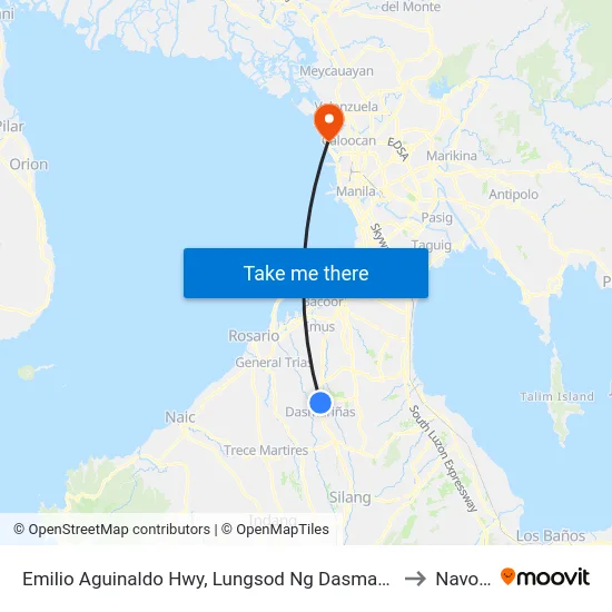 Emilio Aguinaldo Hwy, Lungsod Ng Dasmariñas, Manila to Navotas map
