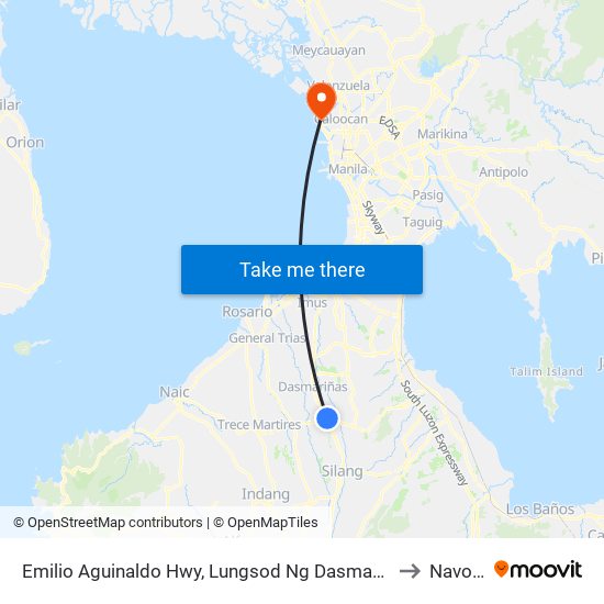 Emilio Aguinaldo Hwy, Lungsod Ng Dasmariñas, Manila to Navotas map