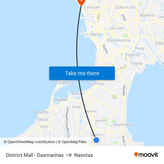 District Mall - Dasmarinas to Navotas map