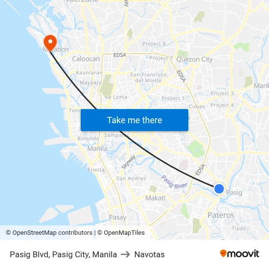 Pasig Blvd, Pasig City, Manila to Navotas map