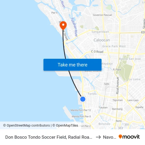 Don Bosco Tondo Soccer Field, Radial Road 10, Manila to Navotas map