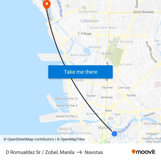 D Romualdez Sr / Zobel, Manila to Navotas map
