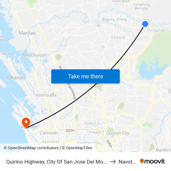 Quirino Highway, City Of San Jose Del Monte to Navotas map