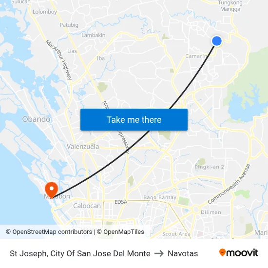 St Joseph, City Of San Jose Del Monte to Navotas map