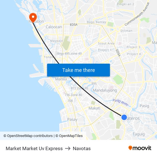 Market Market Uv Express to Navotas map