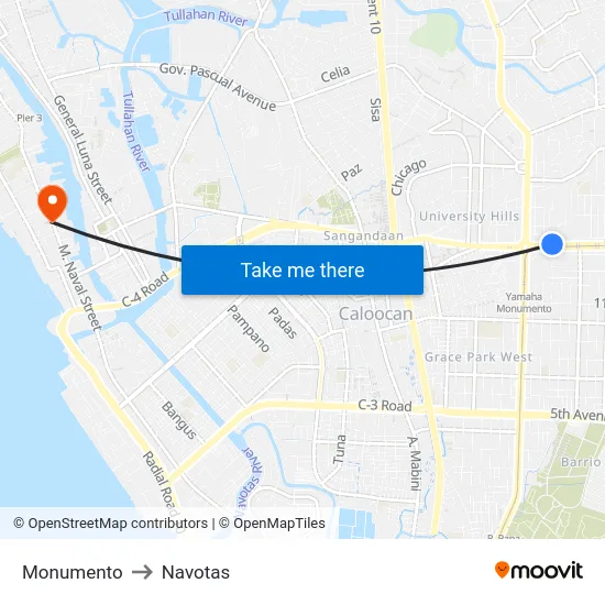 Monumento to Navotas map