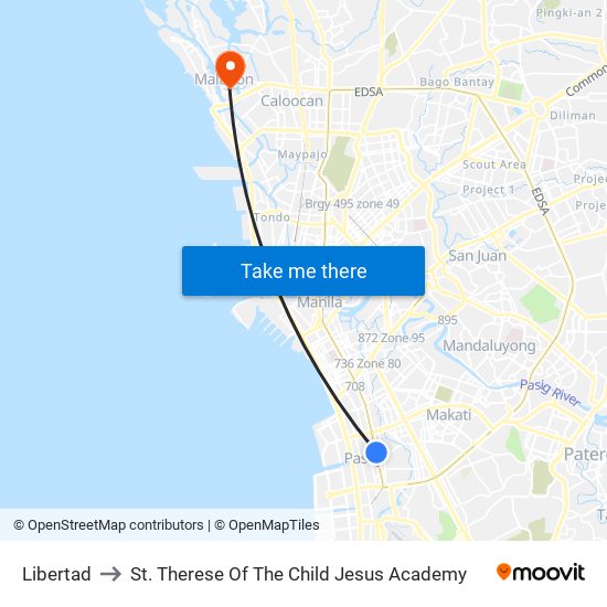Libertad to St. Therese Of The Child Jesus Academy map