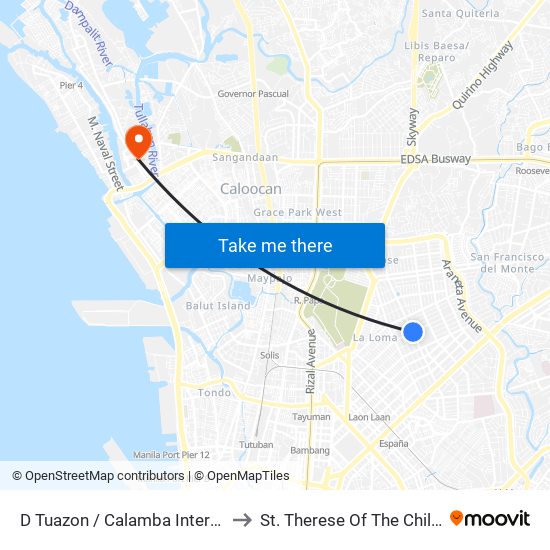 D Tuazon / Calamba Intersection, Quezon City to St. Therese Of The Child Jesus Academy map