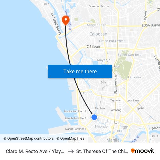 Claro M. Recto Ave / Ylaya Intersection, Manila to St. Therese Of The Child Jesus Academy map