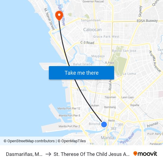 Dasmariñas, Manila to St. Therese Of The Child Jesus Academy map