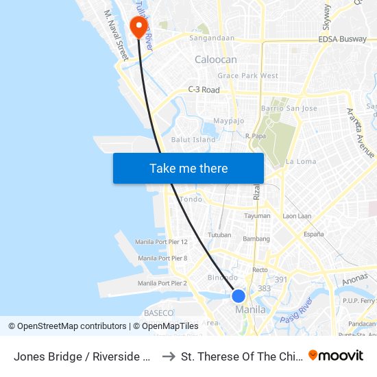 Jones Bridge / Riverside Dr Intersection, Manila to St. Therese Of The Child Jesus Academy map