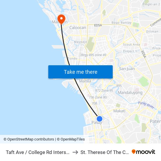 Taft Ave / College Rd Intersection, Lungsod Ng Pasay to St. Therese Of The Child Jesus Academy map