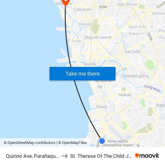 Quirino Ave, Parañaque City, Manila to St. Therese Of The Child Jesus Academy map