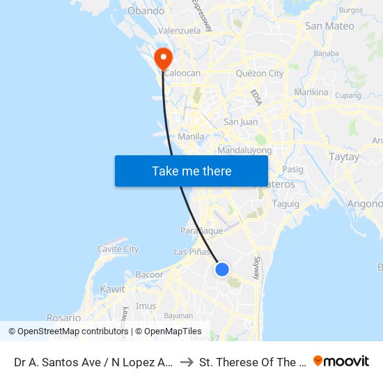 Dr A. Santos Ave / N Lopez Ave Intersection, Parañaque City to St. Therese Of The Child Jesus Academy map