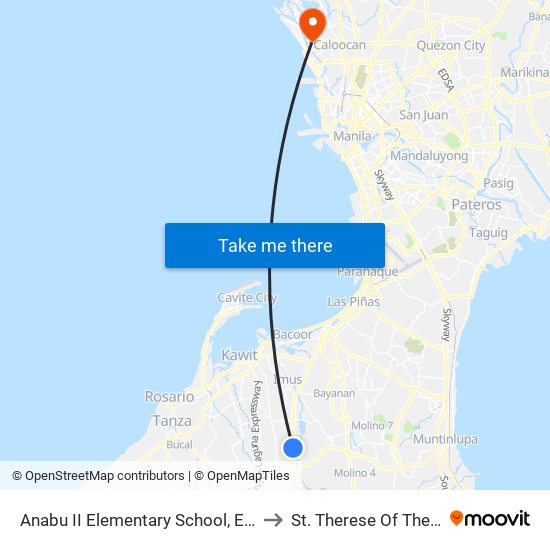 Anabu II Elementary School, Emilio Aguinaldo Hwy, Imus, Manila to St. Therese Of The Child Jesus Academy map