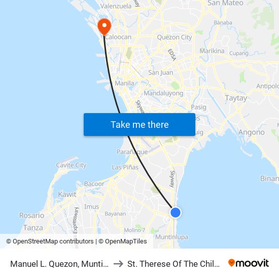 Manuel L. Quezon, Muntinlupa City, Manila to St. Therese Of The Child Jesus Academy map