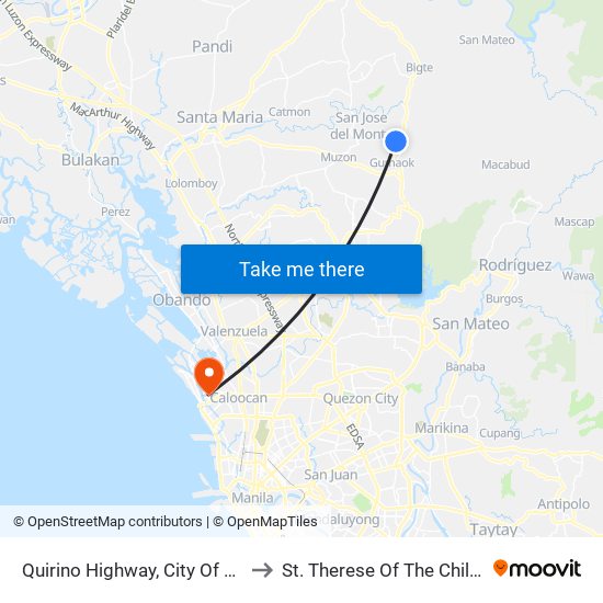 Quirino Highway, City Of San Jose Del Monte to St. Therese Of The Child Jesus Academy map