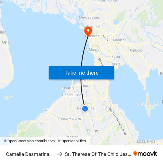 Camella Dasmarinas Highway to St. Therese Of The Child Jesus Academy map