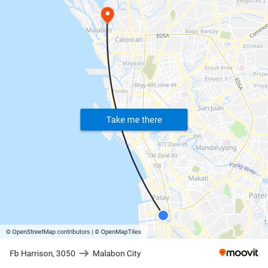 Fb Harrison, 3050 to Malabon City map