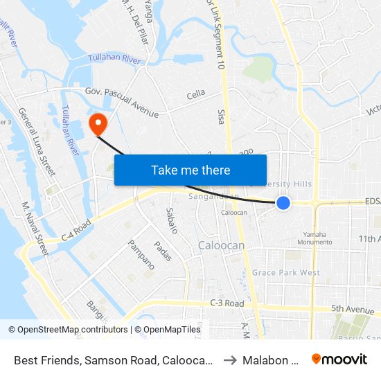 Best Friends, Samson Road, Caloocan City to Malabon City map