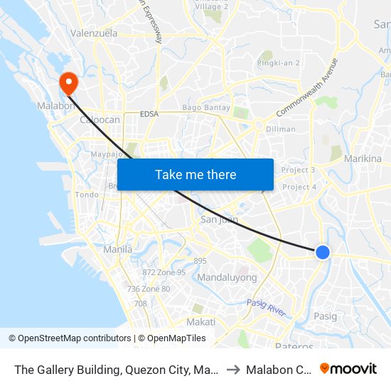 The Gallery Building, Quezon City, Manila to Malabon City map