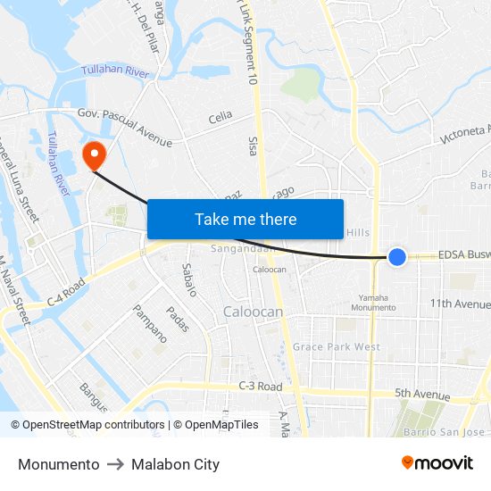 Monumento to Malabon City map