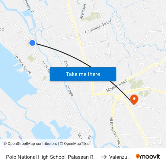 Polo National High School, Palassan Road, Valenzuela City to Valenzuela City map