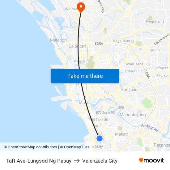 Taft Ave, Lungsod Ng Pasay to Valenzuela City map