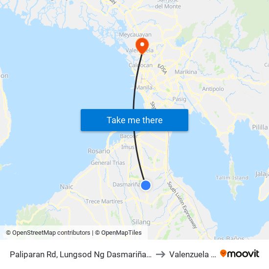 Paliparan Rd, Lungsod Ng Dasmariñas, Manila to Valenzuela City map