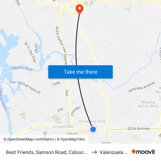 Best Friends, Samson Road, Caloocan City to Valenzuela City map