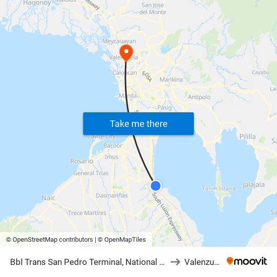 Bbl Trans San Pedro Terminal, National Hwy, San Pedro, Manila to Valenzuela City map