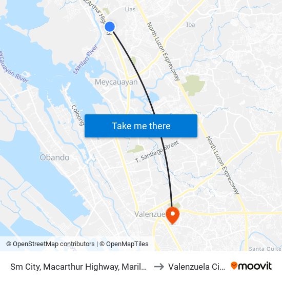 Sm City, Macarthur Highway, Marilao to Valenzuela City map