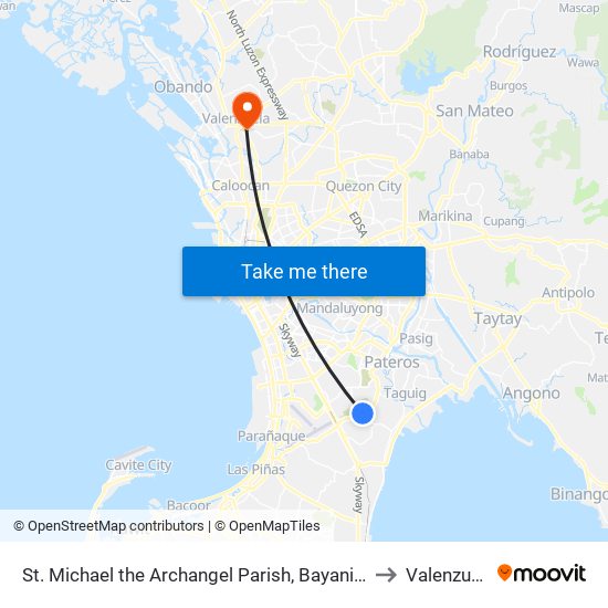 St. Michael the Archangel Parish, Bayani Rd, Taguig City, Manila to Valenzuela City map