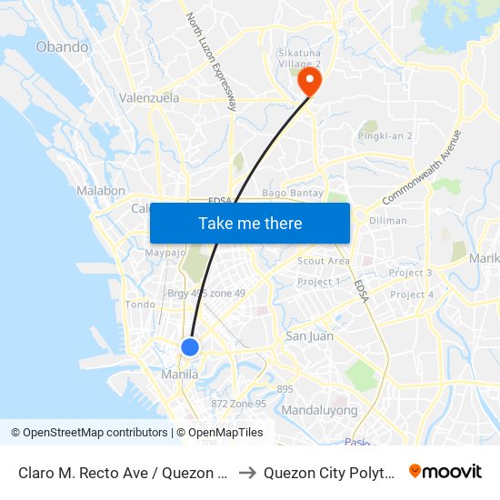 Claro M. Recto Ave / Quezon Blvd Intersection, Manila to Quezon City Polytechnic University map