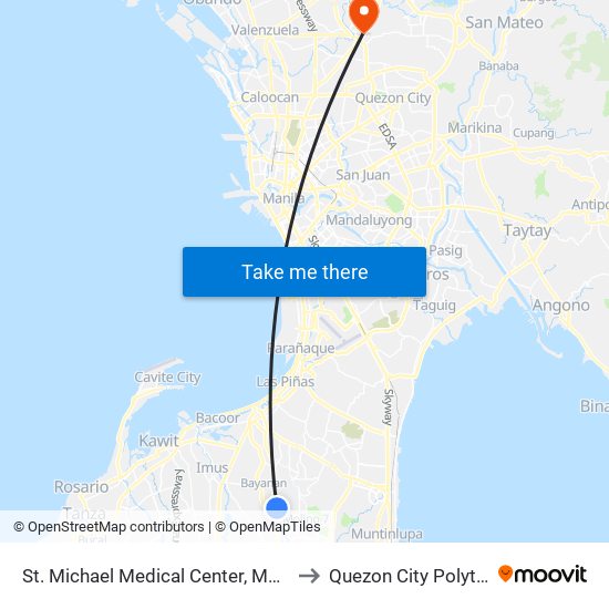 St. Michael Medical Center, Molino Rd, Bacoor City, Manila to Quezon City Polytechnic University map