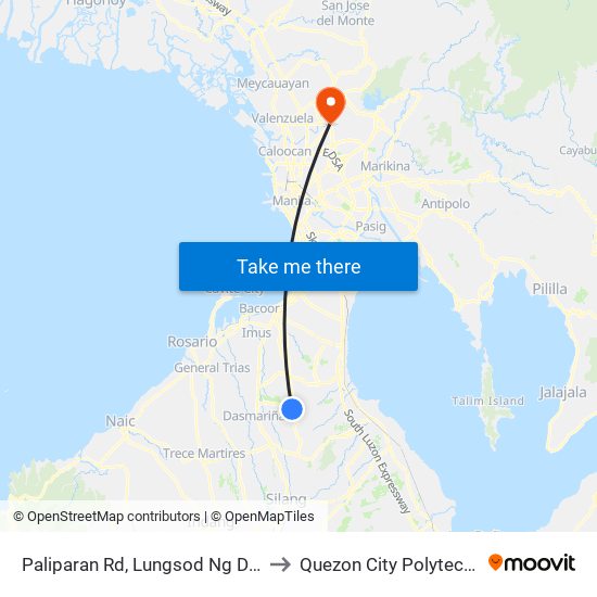 Paliparan Rd, Lungsod Ng Dasmariñas, Manila to Quezon City Polytechnic University map